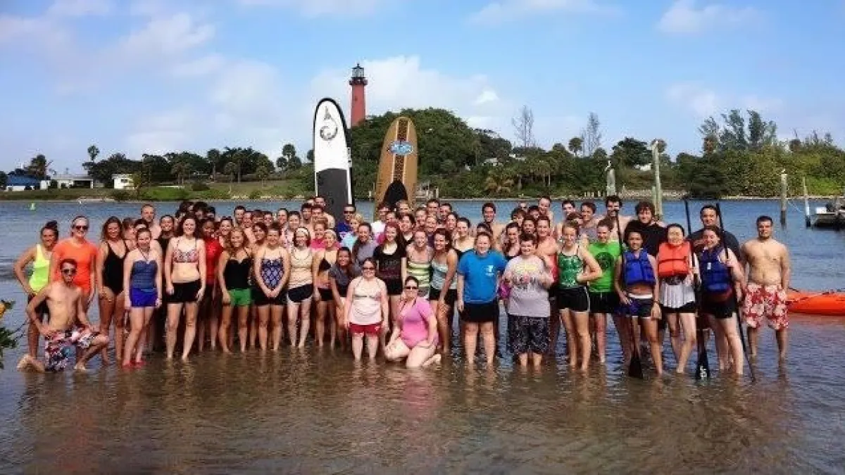 Children enjoying summer camp at Jupiter Outdoor Center in Jupiter, Florida