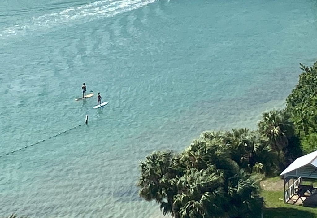 a person standing next to a body of water