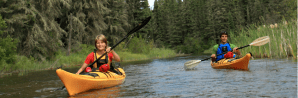 a person riding on the back of a boat in the water