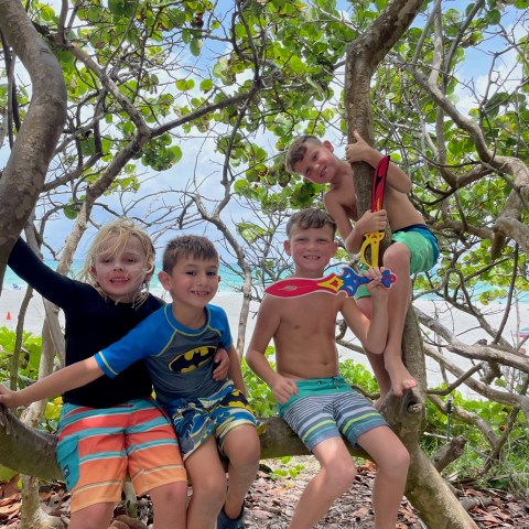 a group of people playing frisbee in a park